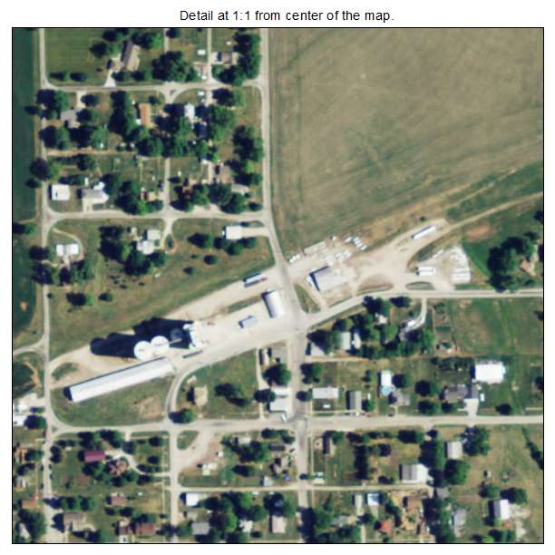 Denton, Kansas aerial imagery detail