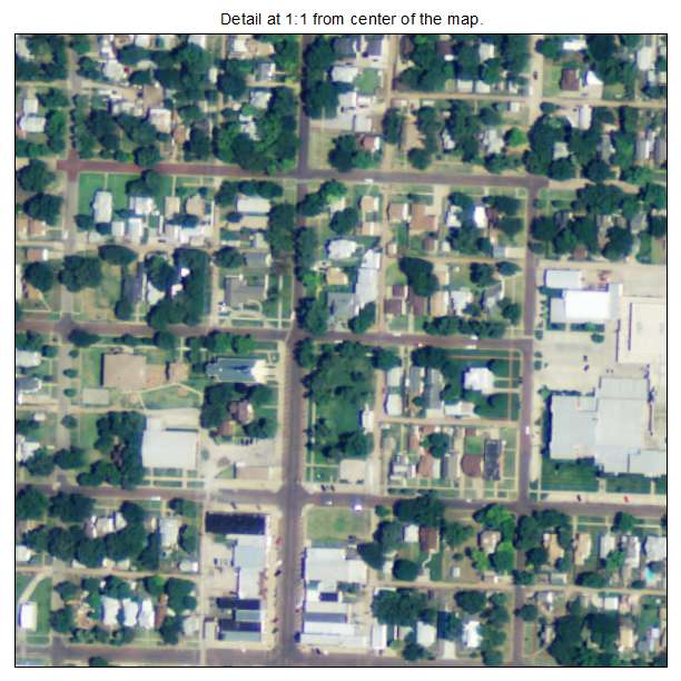 Ellinwood, Kansas aerial imagery detail