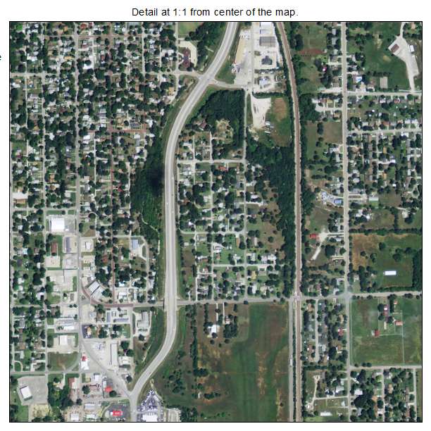 Fort Scott, Kansas aerial imagery detail