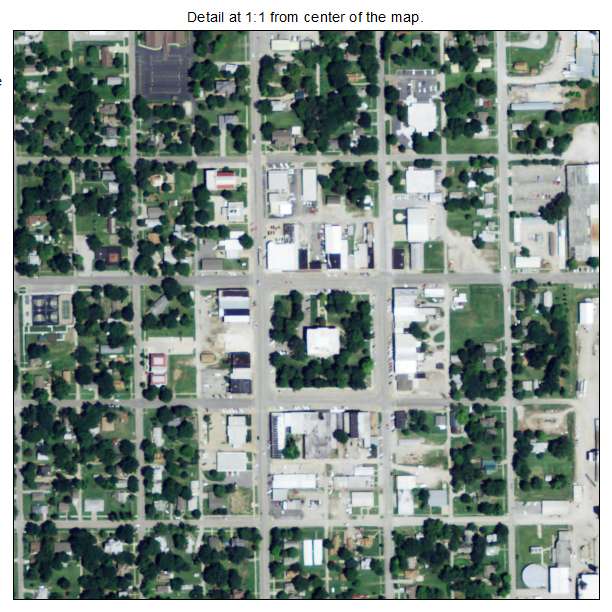 Girard, Kansas aerial imagery detail