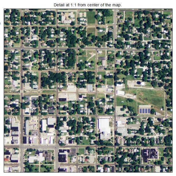 Iola, Kansas aerial imagery detail