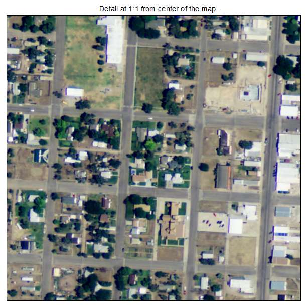 Johnson City, Kansas aerial imagery detail