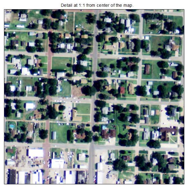 Kiowa, Kansas aerial imagery detail