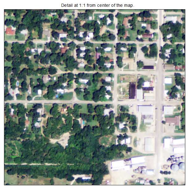 Leon, Kansas aerial imagery detail