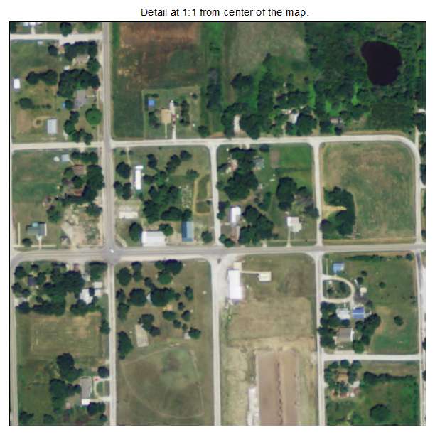 Mapleton, Kansas aerial imagery detail