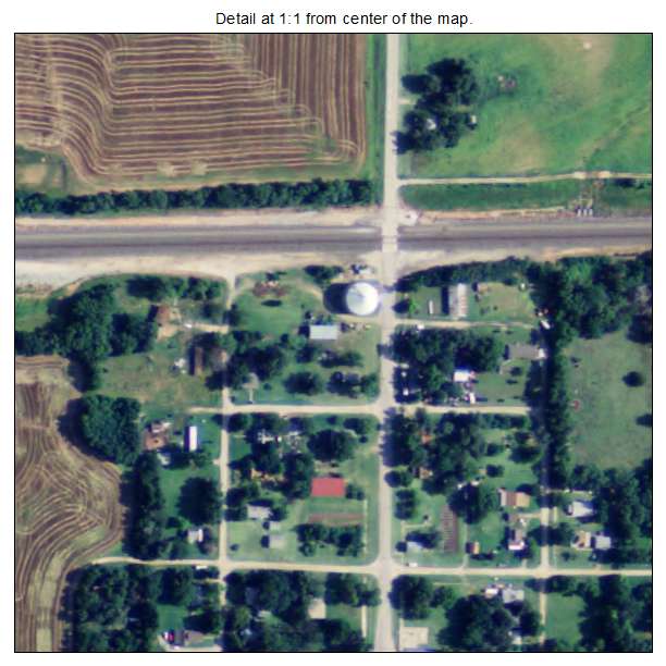 Milan, Kansas aerial imagery detail