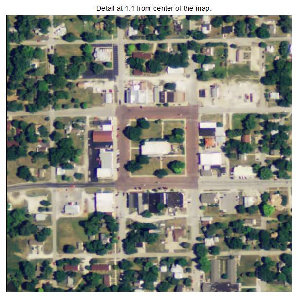 Oskaloosa, Kansas aerial imagery detail
