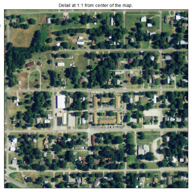 Oswego, Kansas aerial imagery detail
