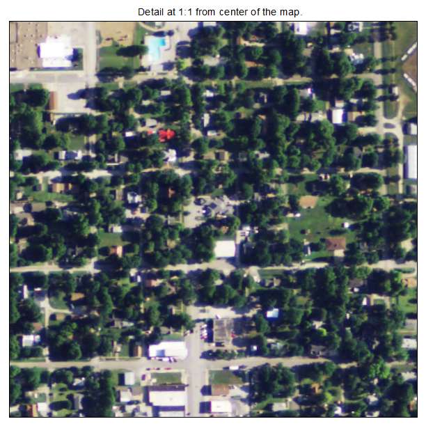 Overbrook, Kansas aerial imagery detail