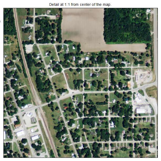 Pleasanton, Kansas aerial imagery detail