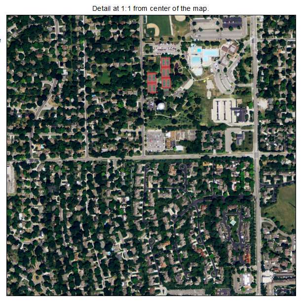 Prairie Village, Kansas aerial imagery detail