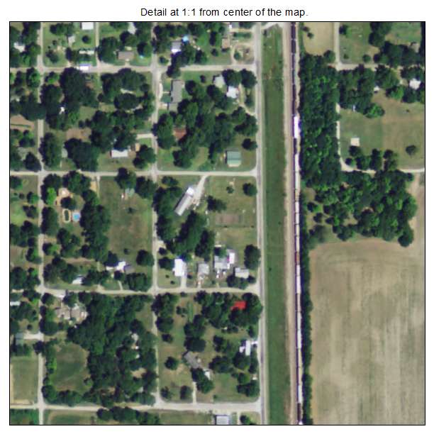 Prescott, Kansas aerial imagery detail