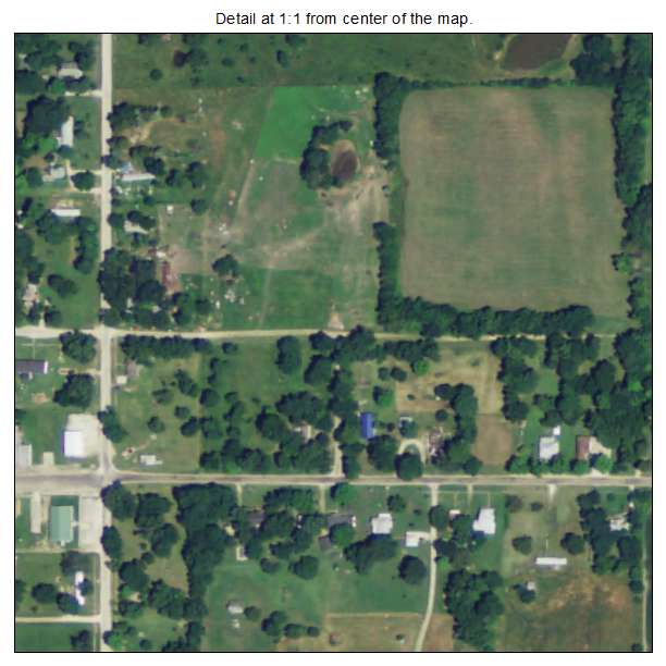 Savonburg, Kansas aerial imagery detail