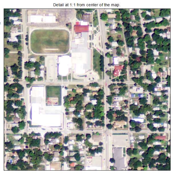 Wamego, Kansas aerial imagery detail