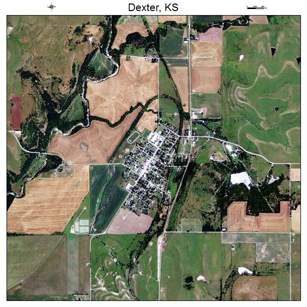 Dexter, KS air photo map