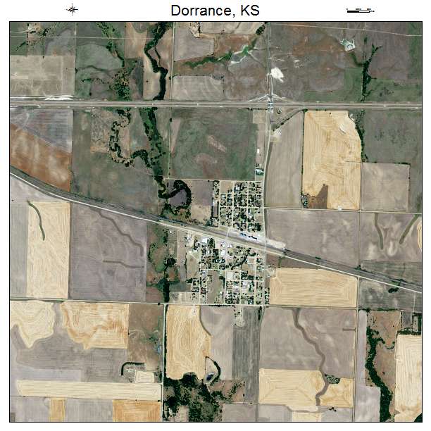 Dorrance, KS air photo map