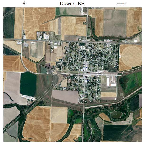 Downs, KS air photo map