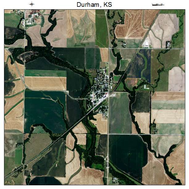 Durham, KS air photo map