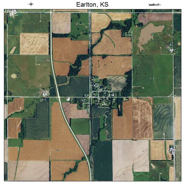 Earlton, KS air photo map