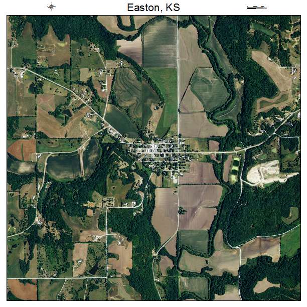 Easton, KS air photo map