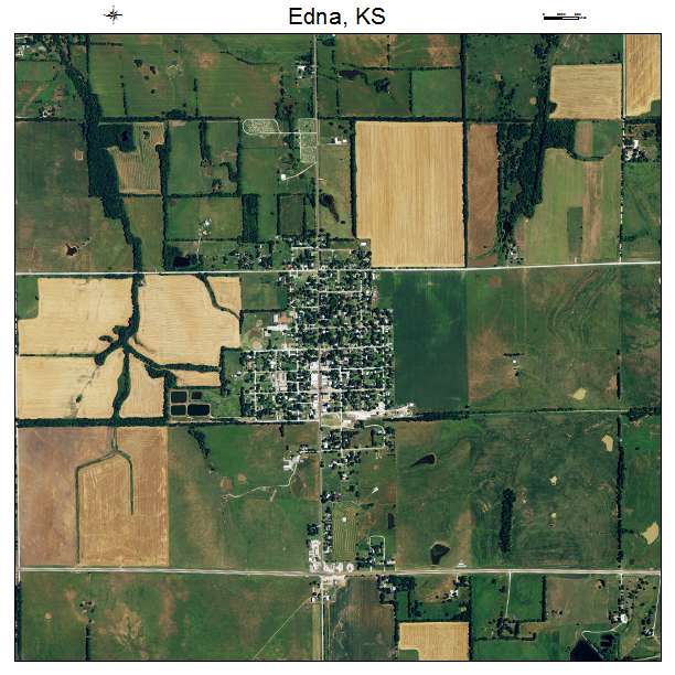 Edna, KS air photo map