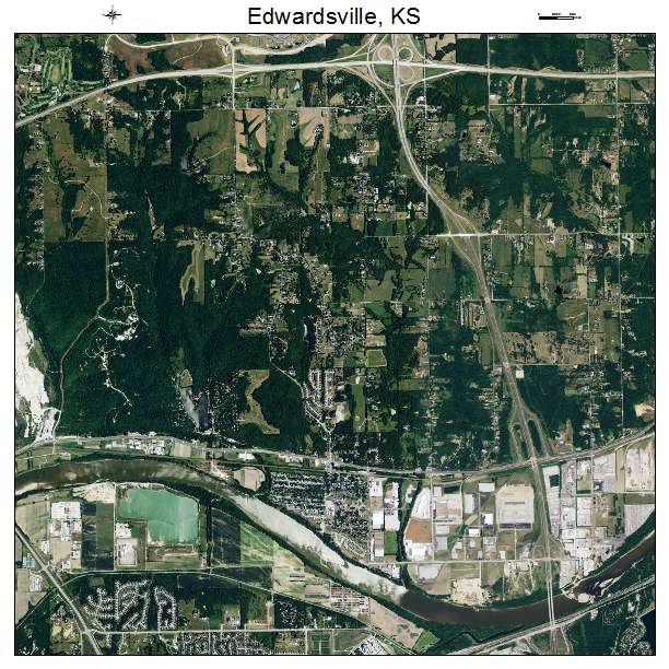 Edwardsville, KS air photo map