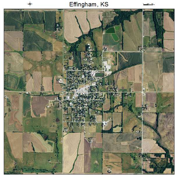 Effingham, KS air photo map