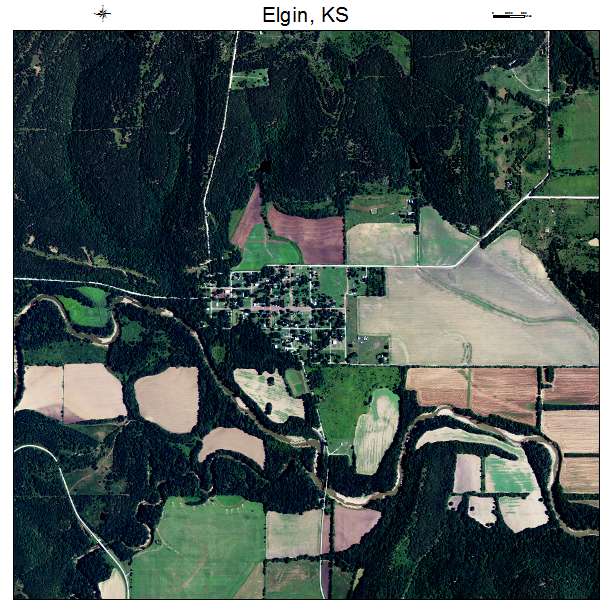 Elgin, KS air photo map