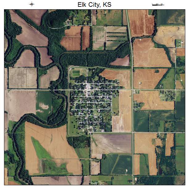 Elk City, KS air photo map