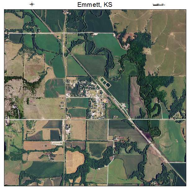 Emmett, KS air photo map