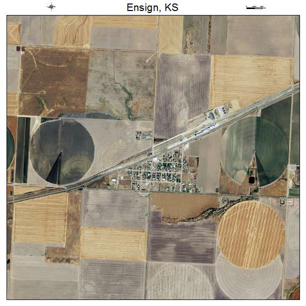 Ensign, KS air photo map