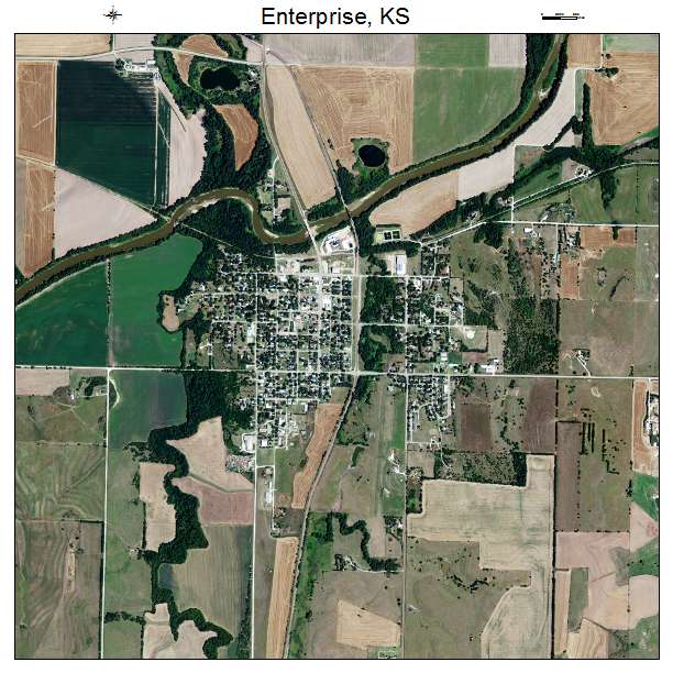 Enterprise, KS air photo map