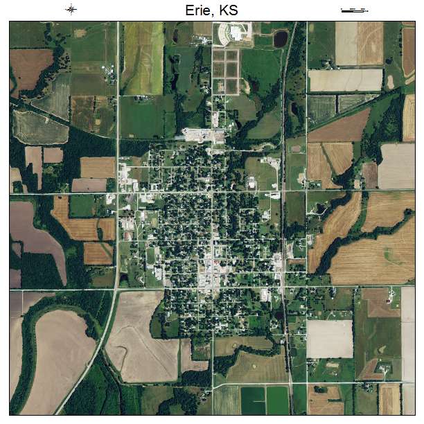 Erie, KS air photo map