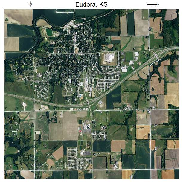 Eudora, KS air photo map
