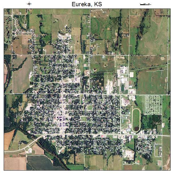 Eureka, KS air photo map