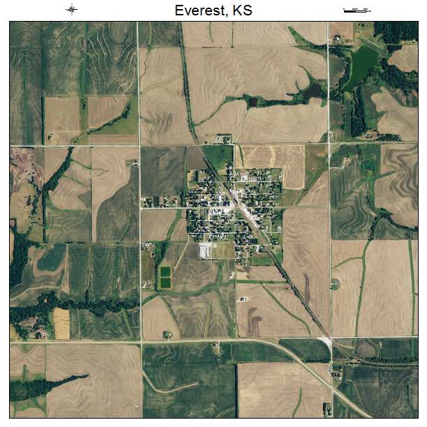 Everest, KS air photo map