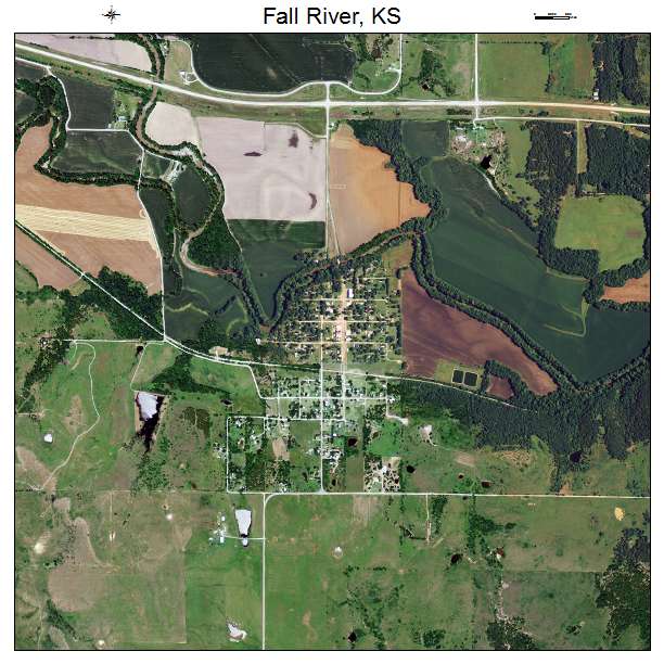 Fall River, KS air photo map
