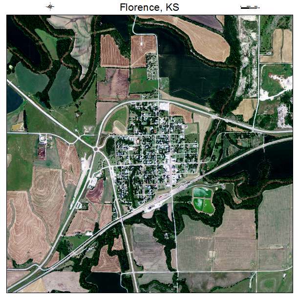 Florence, KS air photo map