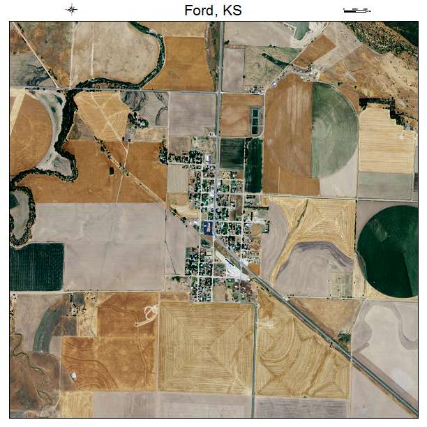 Ford, KS air photo map