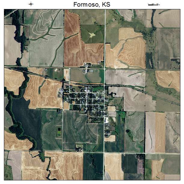Formoso, KS air photo map