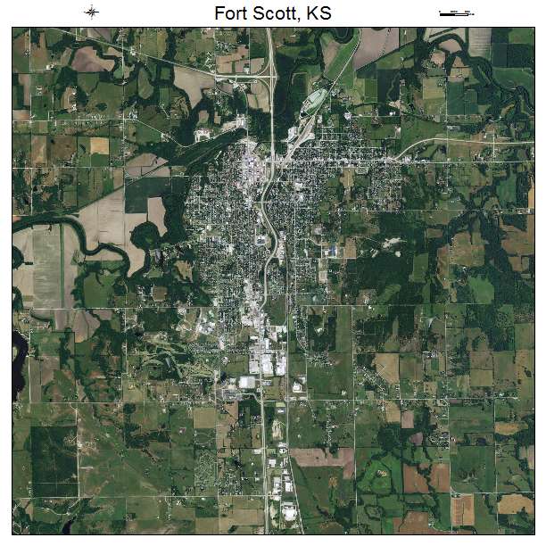 Fort Scott, KS air photo map
