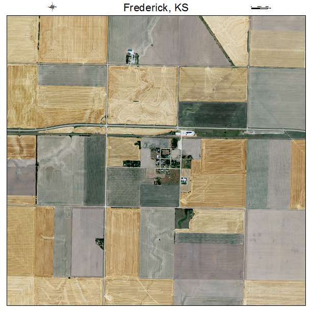 Frederick, KS air photo map