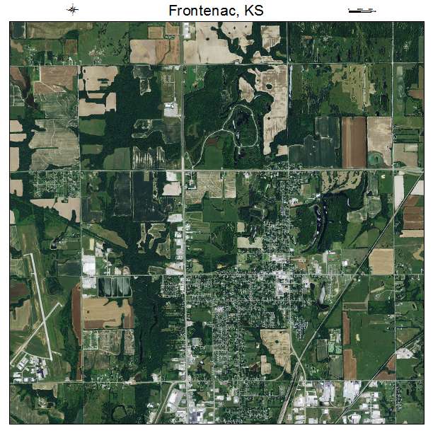 Frontenac, KS air photo map