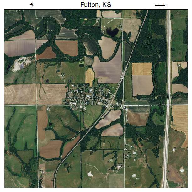 Fulton, KS air photo map