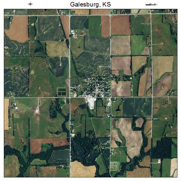 Galesburg, KS air photo map