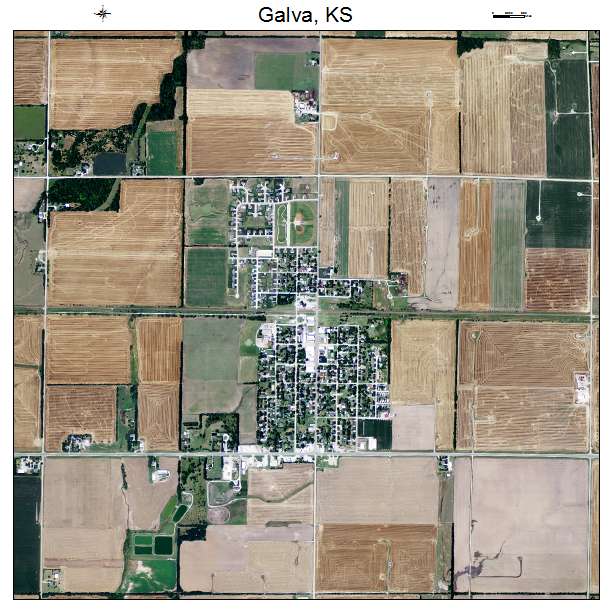 Galva, KS air photo map