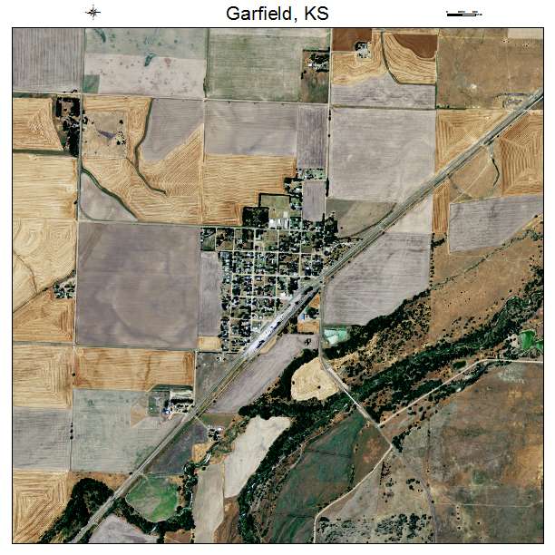 Garfield, KS air photo map