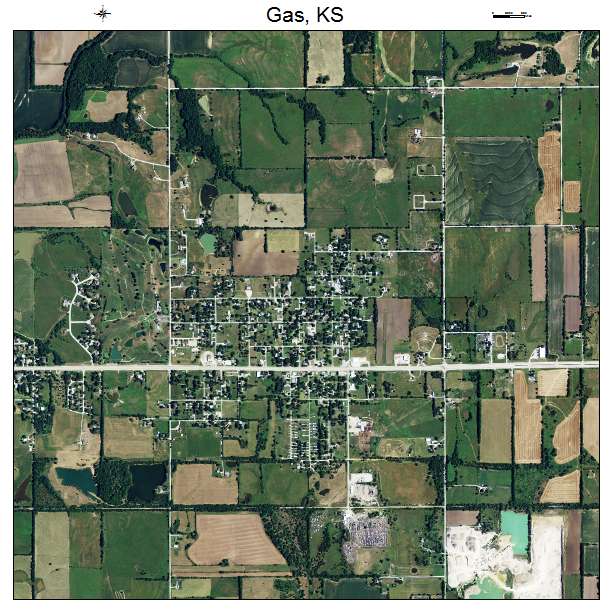 Gas, KS air photo map