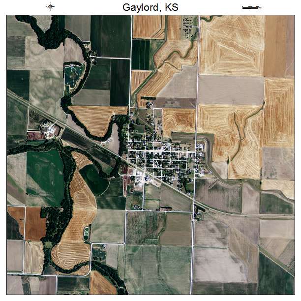 Gaylord, KS air photo map