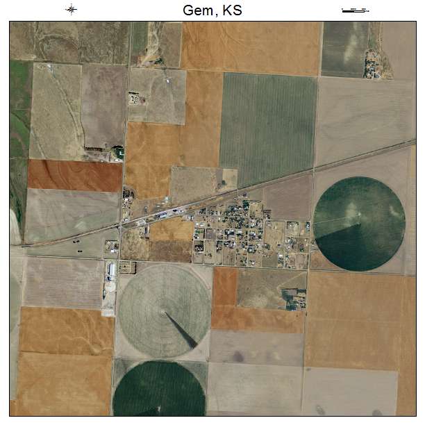 Gem, KS air photo map